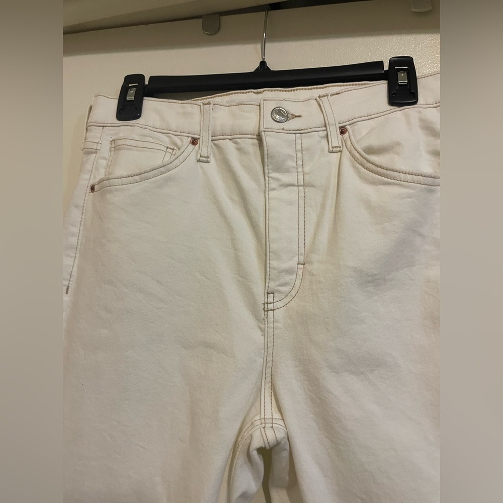 white denim pants topshop size l w 32‎ / 81 cm long - Picture 10 of 15